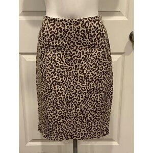 J. Crew Tan & Brown Leopard Print No. 2 Pencil Skirt, Size 6 (US)